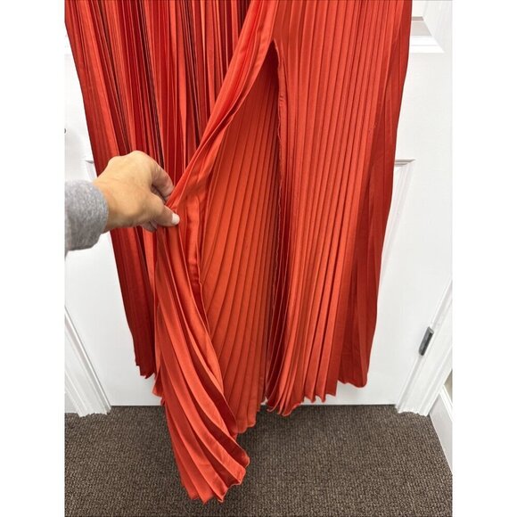 Mac Duggal Size 16 Red Orange 77008 Sweetheart Neck Rhinestone Strap Gown Dress - Picture 7 of 11